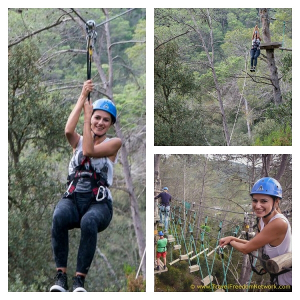 Zipline is one of the many adventures you can have near Barcelona
