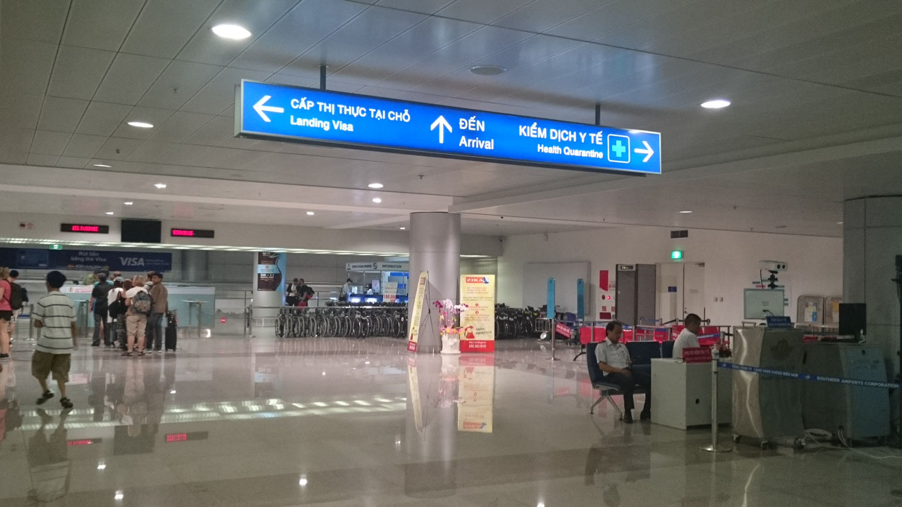 To get the Vietnam Tourist visa on arrival you must follow the signs to the Landing Visa area.