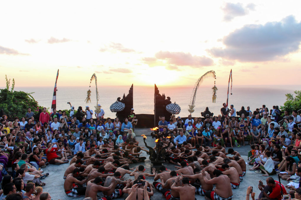 Uluwatu Temple is one of Bali top attractions, go there during sunset and one of the cool things to do in Bali is to watch the Kecak dance. 