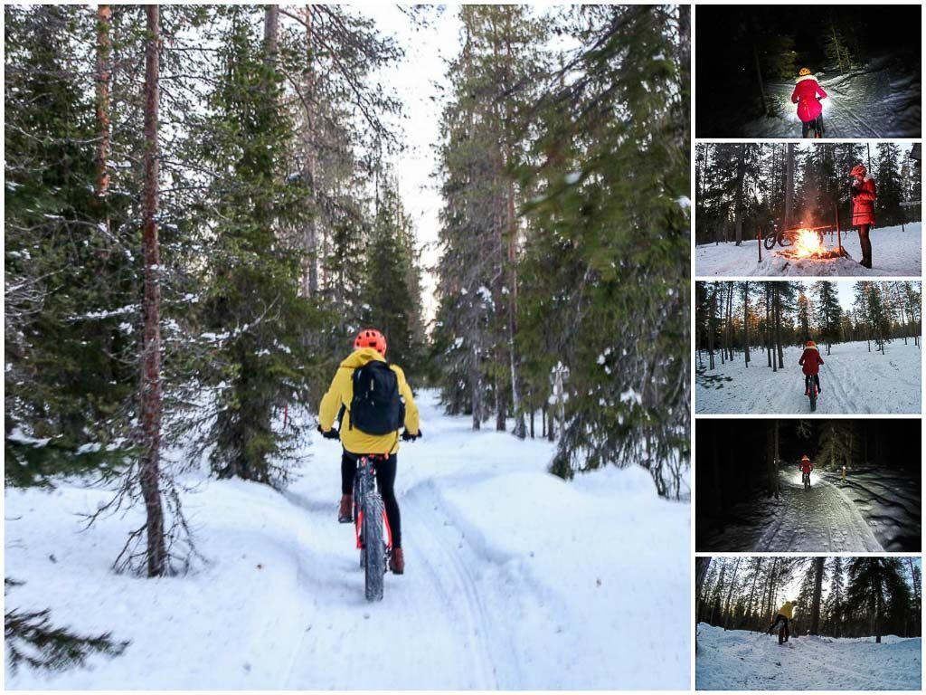 The bike adventure last for 3 hours. So much fun in Rovaniemi forest, hills and frozen river. 