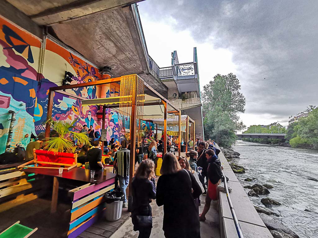 The Citybeach Graz bar at the banks of Mur River is one of the coolest things to do in Graz.