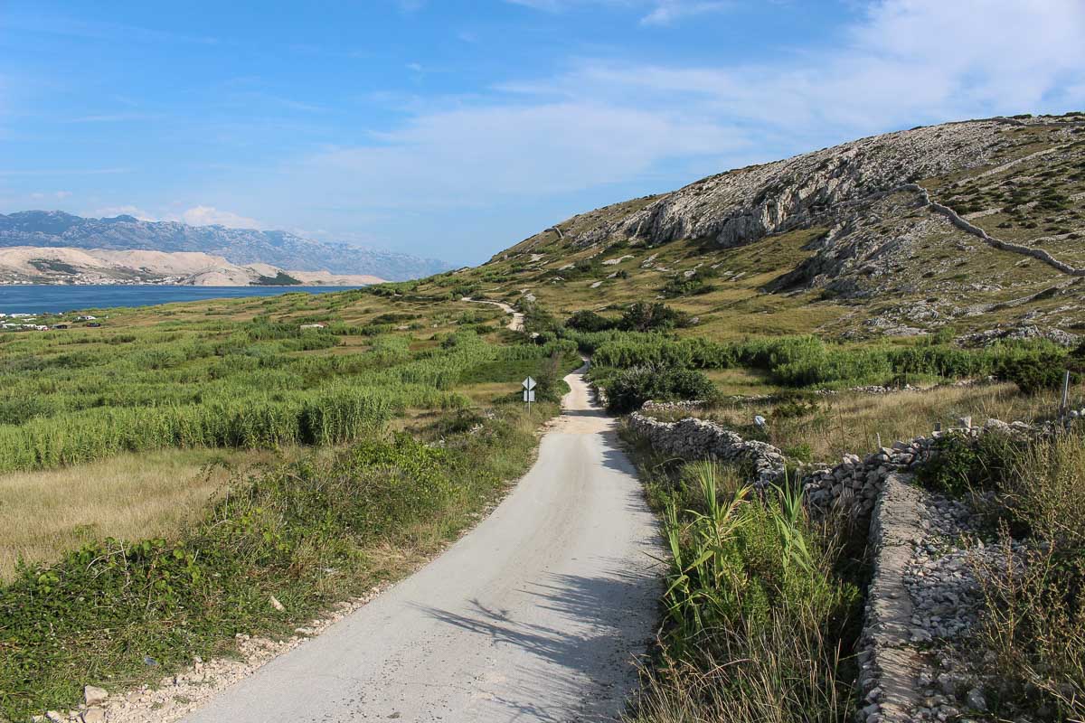 Photo of a small road on a Croatian Island. 