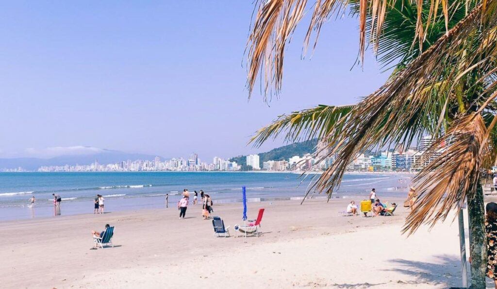 Photo of Itapema Beach, a hotspot for summer in Brazil. It's packed with hotels and good options for Airbnbs in Santa Catarina.