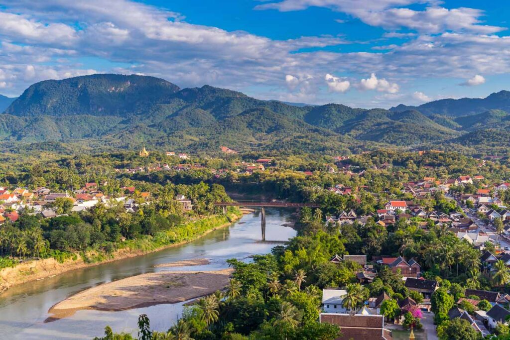 Photo of a viewpoint and beautiful landscape in Luang Prabang, Laos. One of the most visited places in Laos.