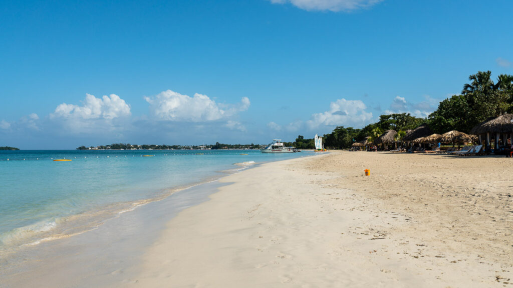 The 7 mile beach in Jamaica, is one of the famous spots for tourists.