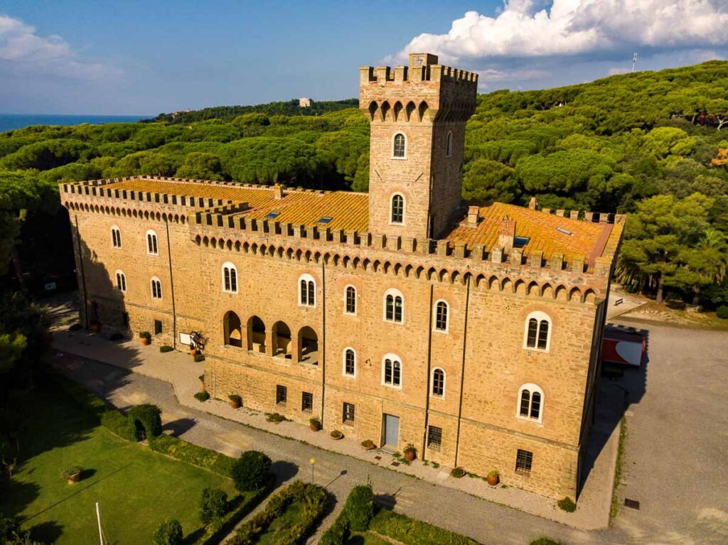 Paschini Castle is a medieval-style castle located in Castiglioncello in Tuscany, Italy. Is one of the most beautiful castles in Tuscany.