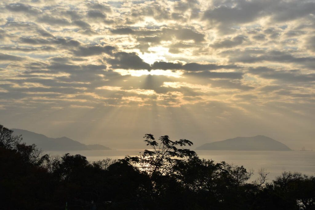 Sunrise at Lantau Island, it's one of the many islands that belong to Hong Kong territories.