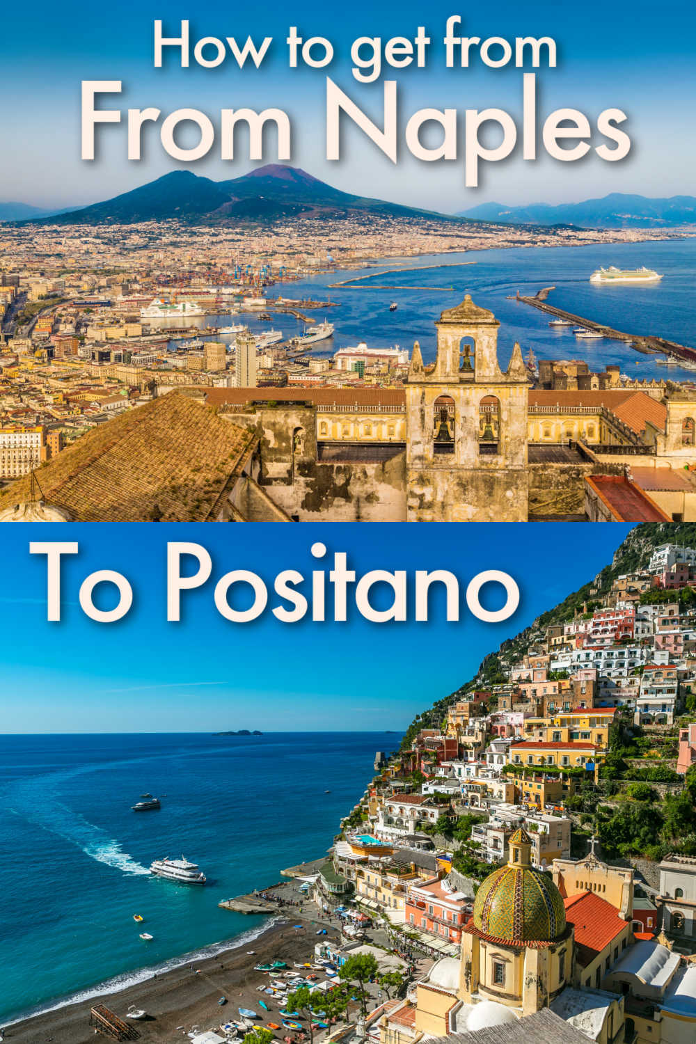 Naples to Positano Guide! Here is everything you need to know about how to get from Naples to Positano by car, ferry, bus and train. We listed all the public transportation available so that you can travel to Positano from Naples easily, comfortably, and quickly. Apart from driving from Naples to Positano, there is no direct way. Naples to Positano ferry, trains, and buses will have a change, so you better read this guide to plan your trip to Amalfi Coast, Italy.