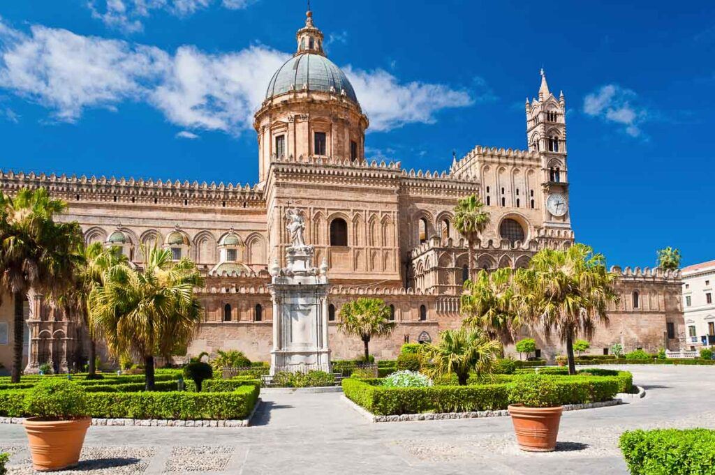 The Cathedral of Palermo is an architectural complex in Palermo (Sicily, Italy). The church was erected in 1185 by Walter Ophamil, the Anglo-Norman archbishop of Palermo and King William II's minister, on the area of an earlier Byzantine basilica.