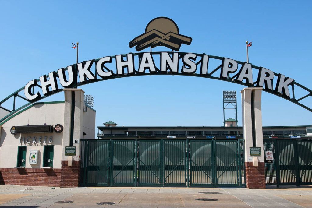 Photo of the Chukchansi Park entrance. It's the official baseball stadium in Fresno, CA.