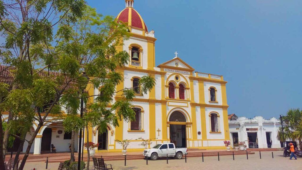 Photo of a colonial church in Mompox, one of the must-visit places in Colombia. 