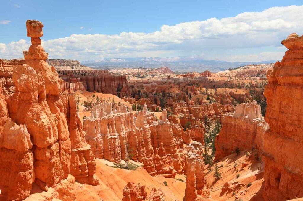 Bryce Canyon National Park landscape, Utah, United States. Nature scene showing beautiful hoodoos, pinnacles, and spires rock formations.