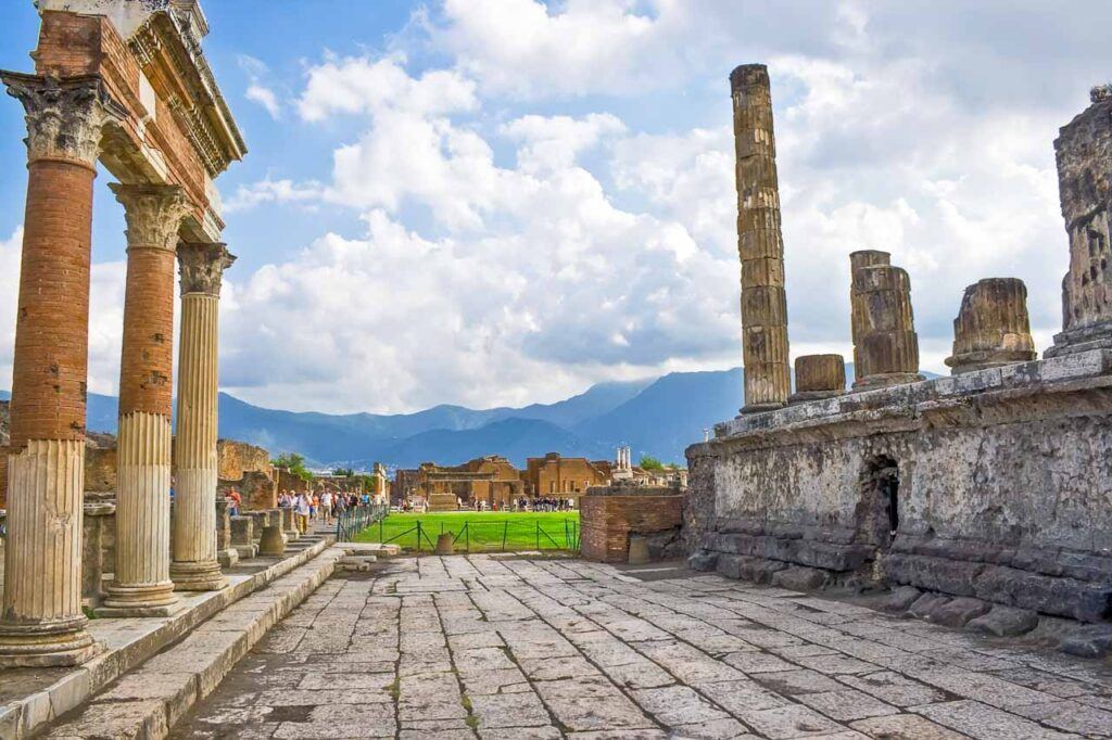 Ancient ruins of the old Roman city Pompeii, Italy.
