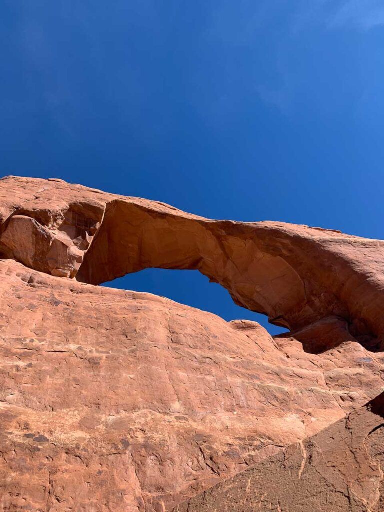 One of the 2,000 red sandstone arches you can find at Arches National Park in Utah. 