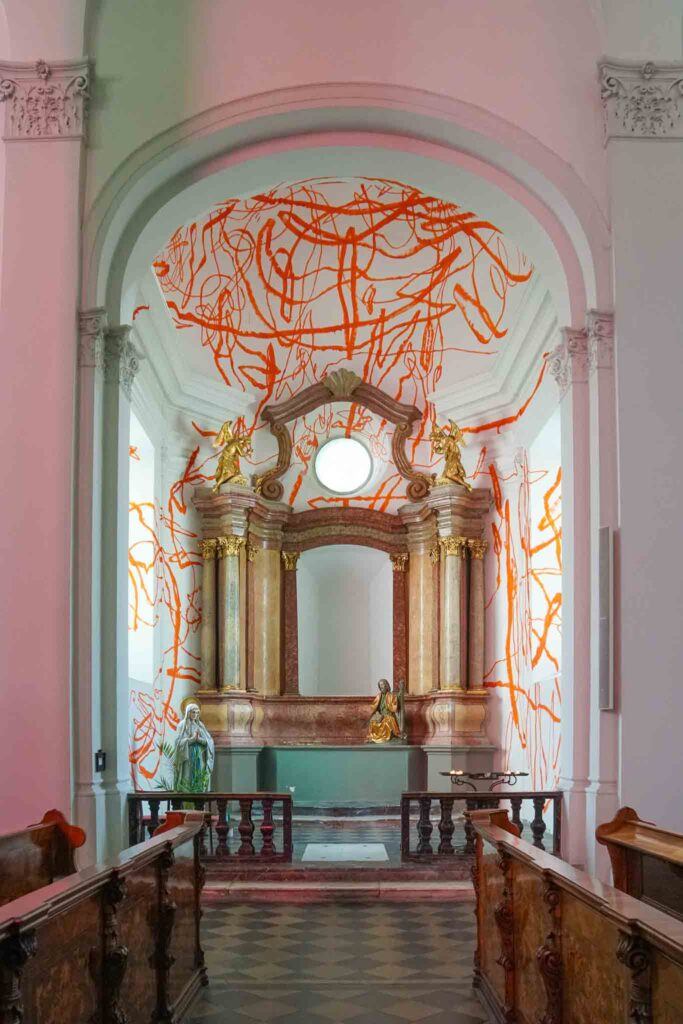 The Dominican Chapel at Andreas Church, a local place to visit in Graz, Austria. It's a place where faith and modern art mix.