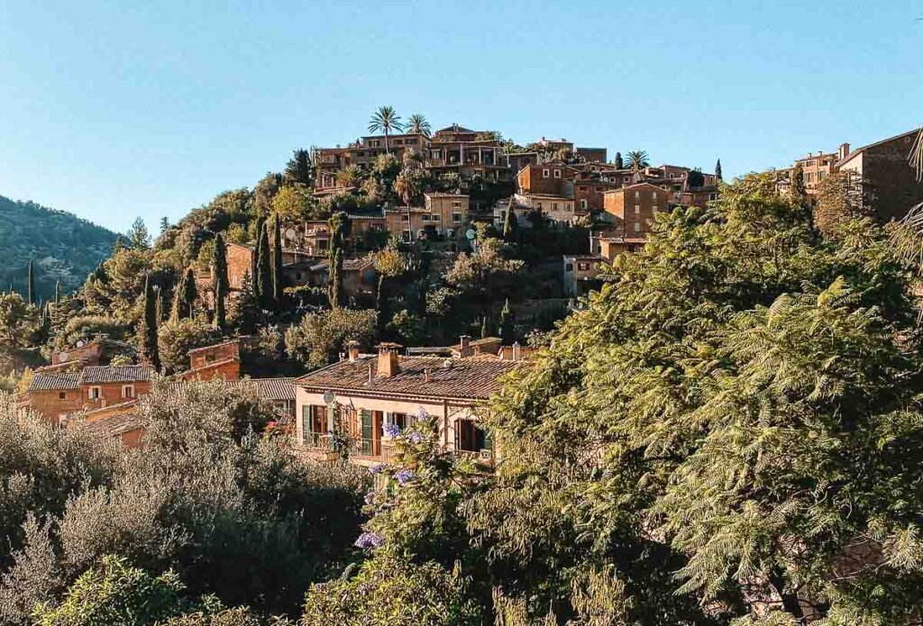 Hilltop village of Deia, a chaming town in the Mallorca Mountains.
